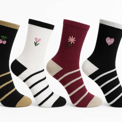 جوراب طرح گلدوزی